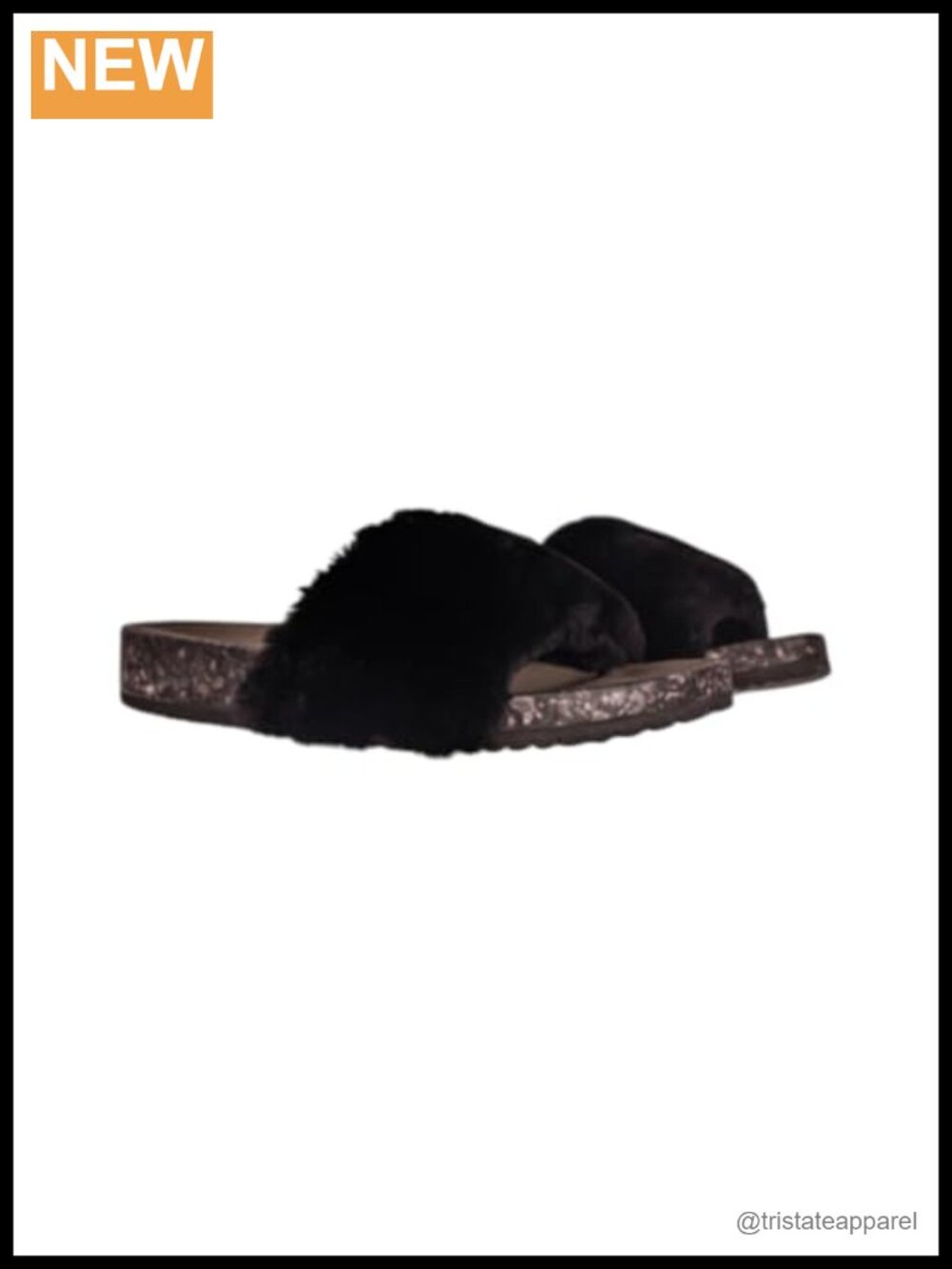 Shearling Slide Sandal with Arch Support Comfort Casual